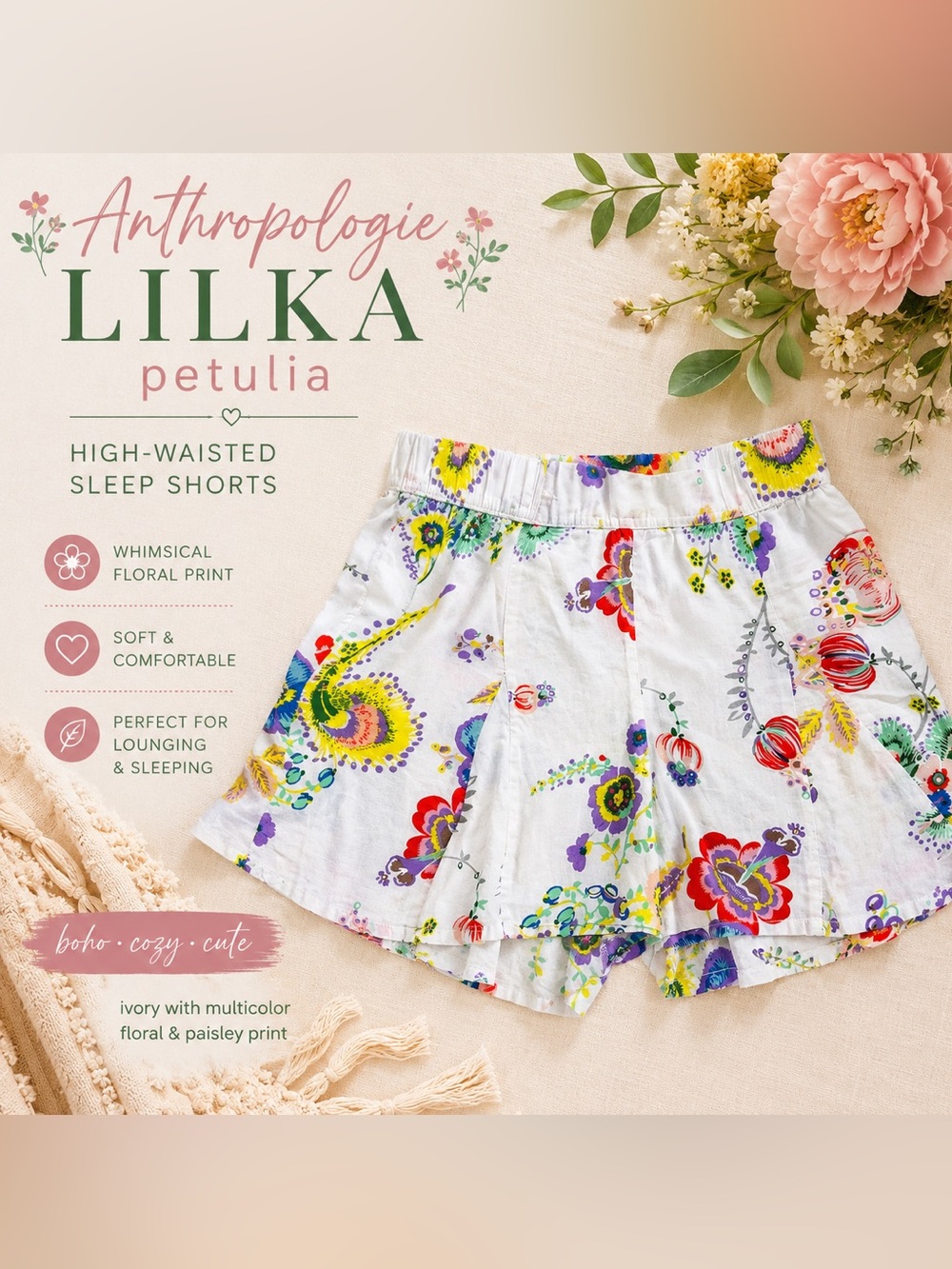Anthropologie Lilka Petulia High-Waisted Shorts